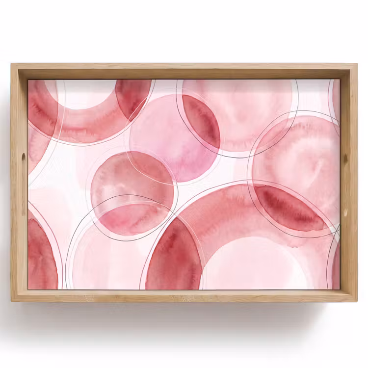 Dienblad - Abstract - Cirkels - Modern - Roze - Kunst — 1
