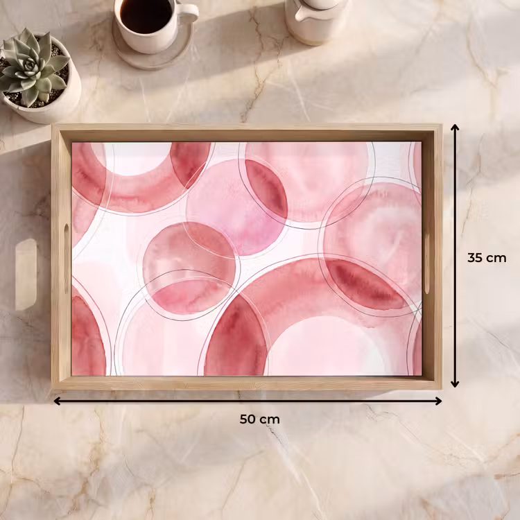 Dienblad - Abstract - Cirkels - Modern - Roze - Kunst — 9