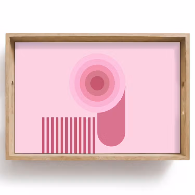 Dienblad - Abstract - Cirkels - Strepen - Modern - Roze — 1