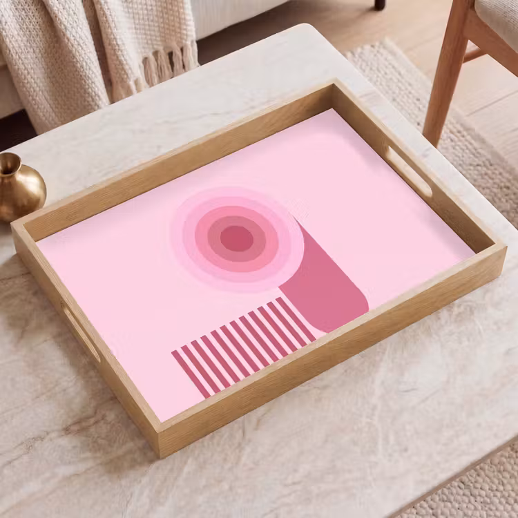 Dienblad - Abstract - Cirkels - Strepen - Modern - Roze — 2