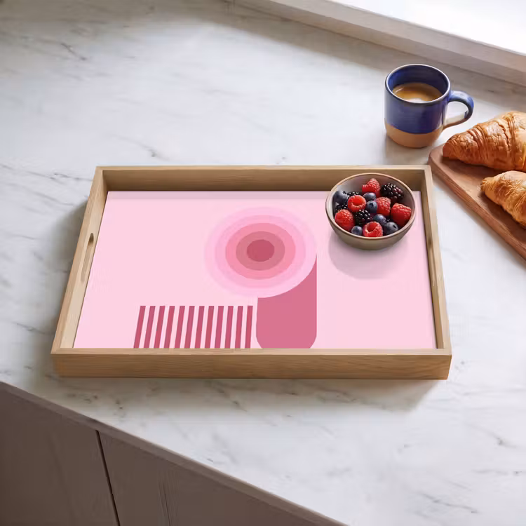 Dienblad - Abstract - Cirkels - Strepen - Modern - Roze — 4