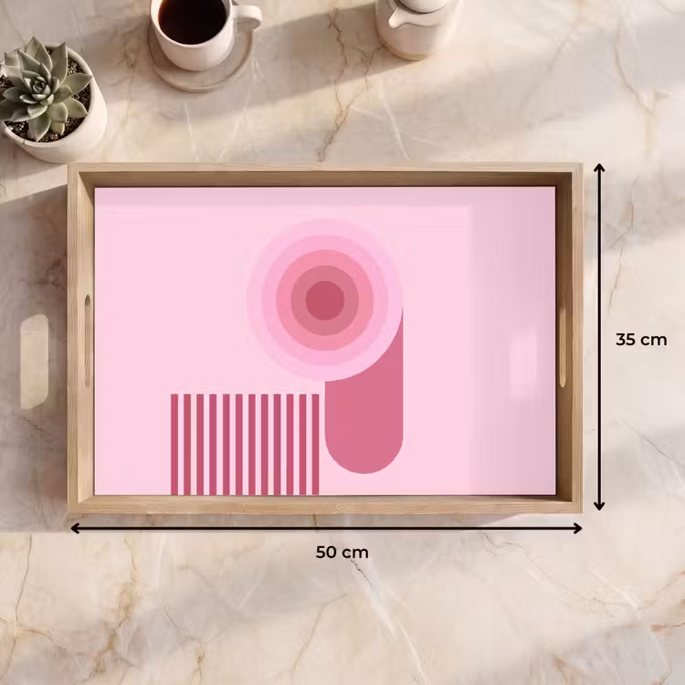 Dienblad - Abstract - Cirkels - Strepen - Modern - Roze — 9