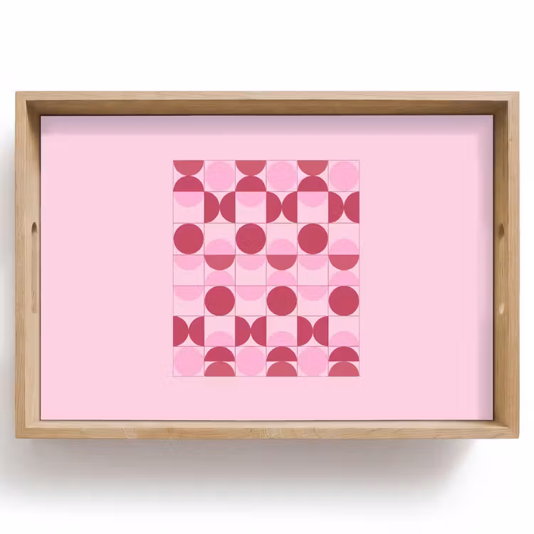 Dienblad - Abstract - Geometrisch - Cirkels - Roze - Modern — 1