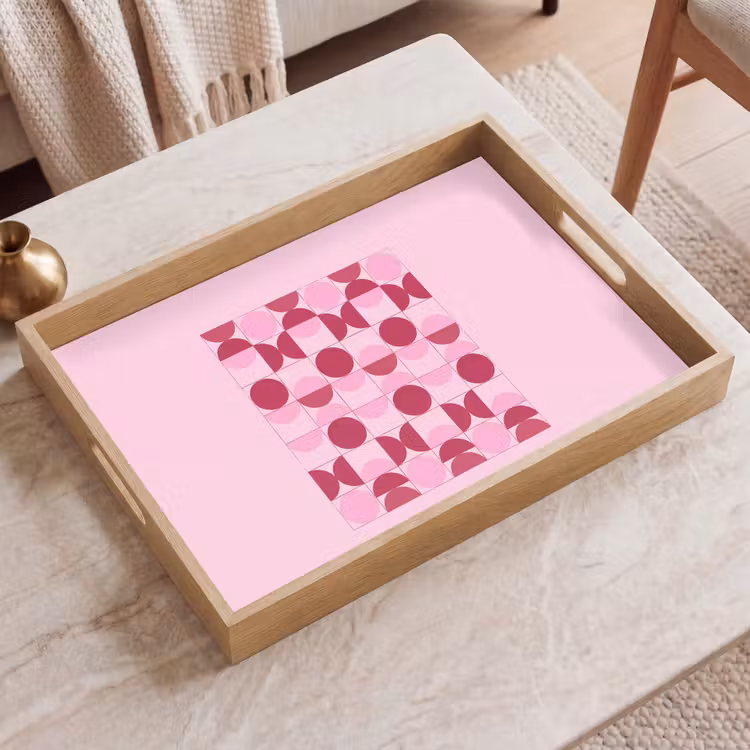 Dienblad - Abstract - Geometrisch - Cirkels - Roze - Modern — 2