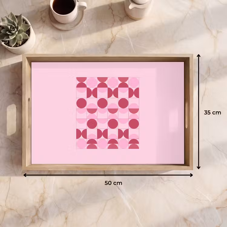 Dienblad - Abstract - Geometrisch - Cirkels - Roze - Modern — 9