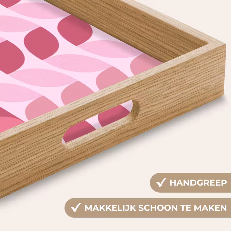 Dienblad - Abstract - Geometrisch - Patroon - Modern - Roze — 5