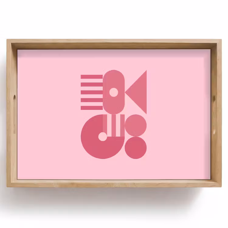 Dienblad - Abstract - Geometrisch - Vormen - Roze — 1