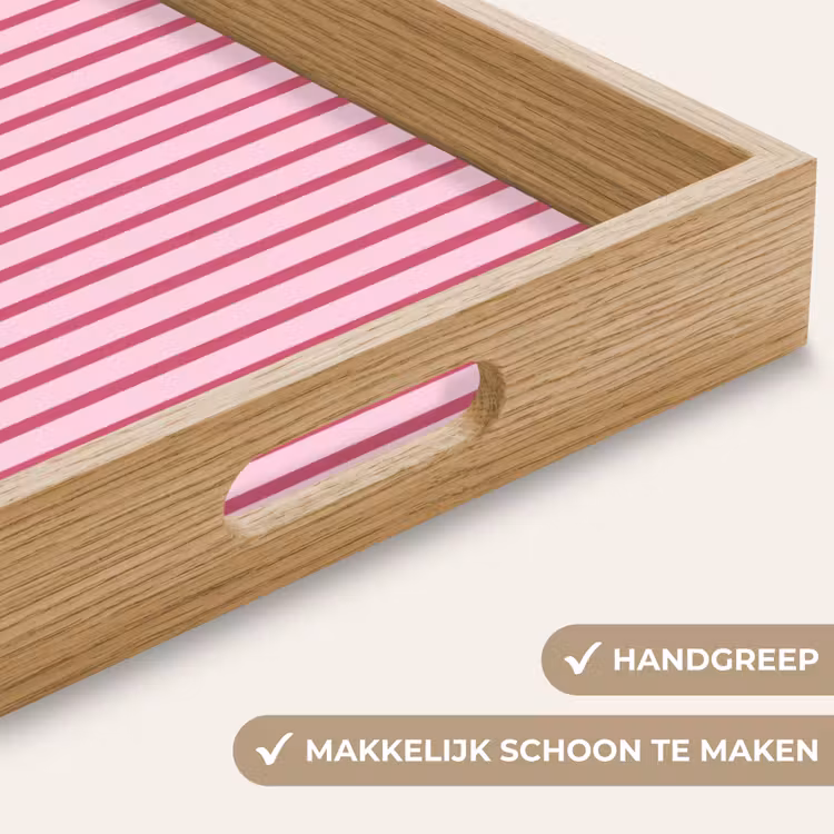 Dienblad - Abstract - Strepen - Ovaal - Roze - Modern — 5
