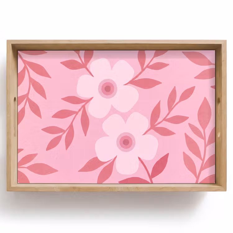 Dienblad - Bloemen - Abstract - Modern - Roze - Natuur — 1