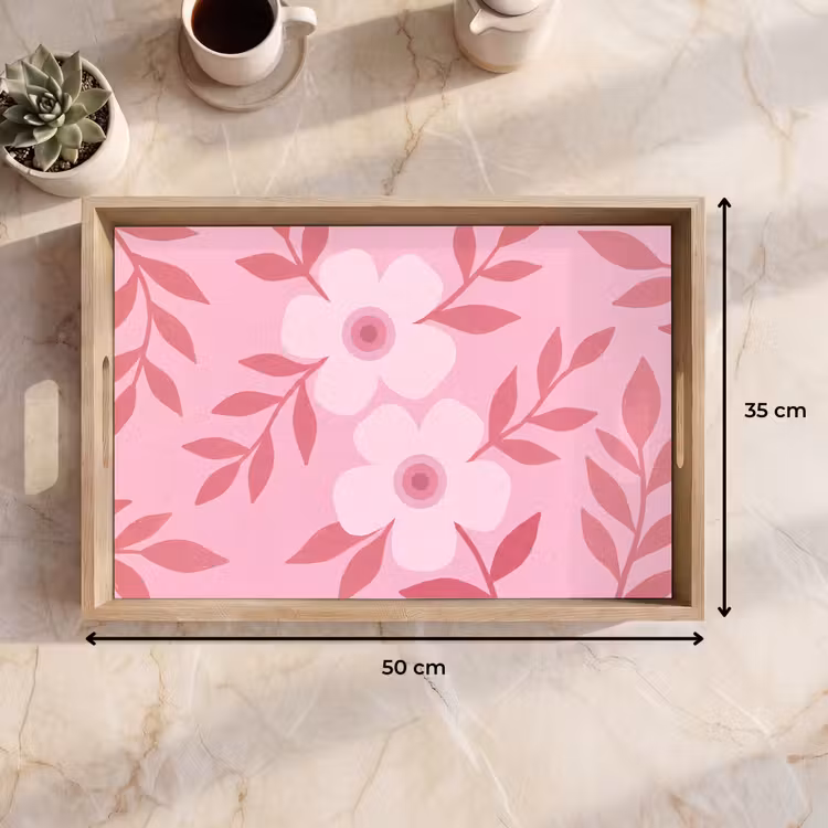 Dienblad - Bloemen - Abstract - Modern - Roze - Natuur — 9