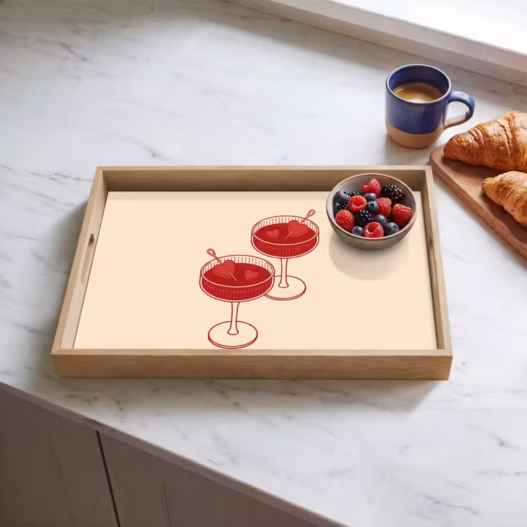 Dienblad - Cocktail - Hartjes - Liefde - Illustratie - Rood — 4