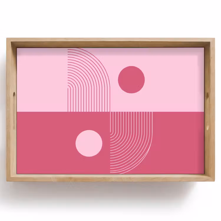 Dienblad - Geometrie - Patroon - Abstract - Roze - Modern — 1