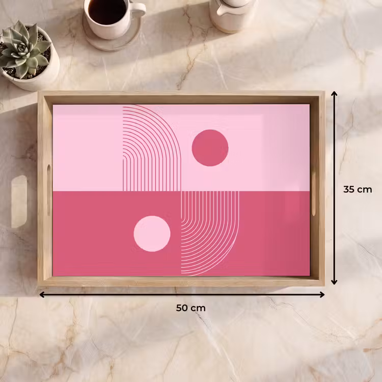 Dienblad - Geometrie - Patroon - Abstract - Roze - Modern — 9