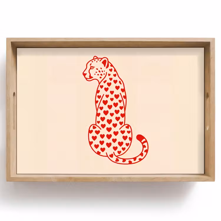 Dienblad - Kat - Harten - Dieren - Modern - Rood — 1
