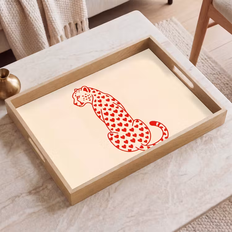 Dienblad - Kat - Harten - Dieren - Modern - Rood — 2
