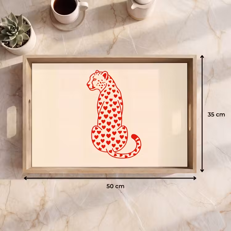 Dienblad - Kat - Harten - Dieren - Modern - Rood — 9