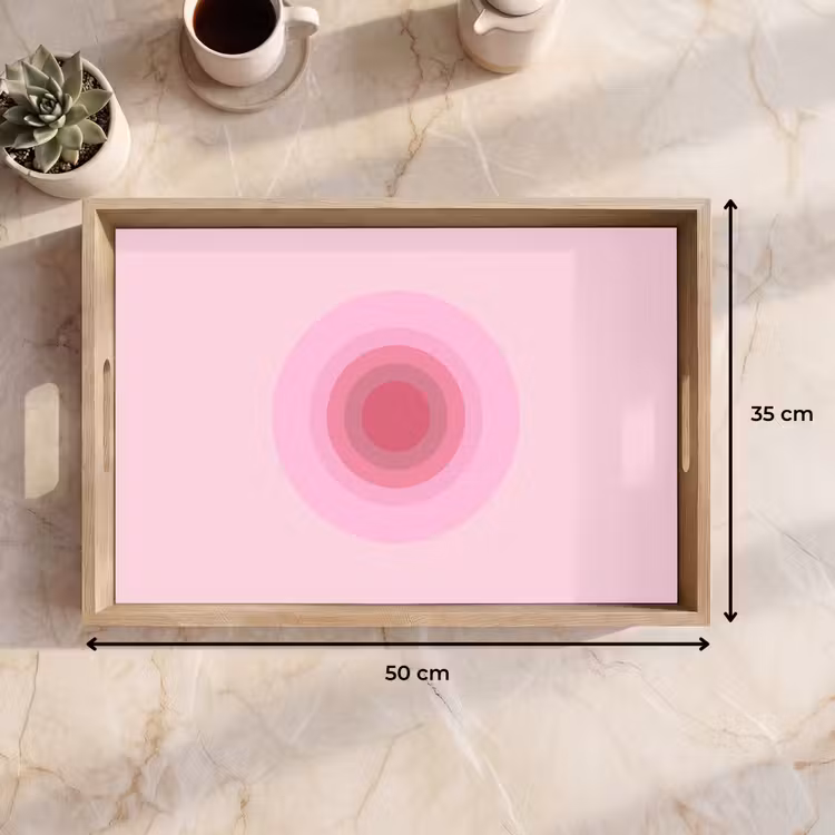 Dienblad - Patroon - Cirkels - Abstract - Roze - Modern — 9