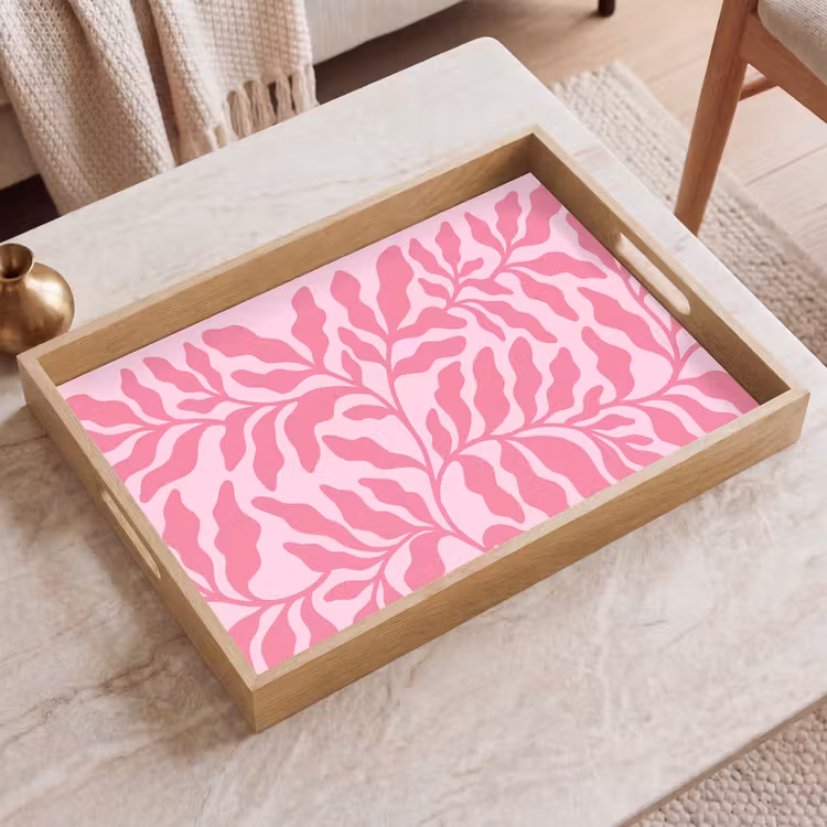 Dienblad - Planten - Organisch - Abstract - Modern - Roze — 2