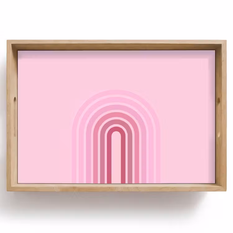 Dienblad - Regenboog - Roze - Abstract - Modern - Minimalistisch — 1
