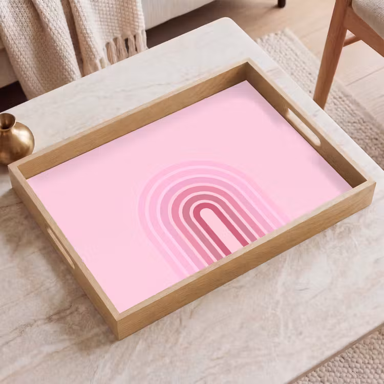 Dienblad - Regenboog - Roze - Abstract - Modern - Minimalistisch — 2