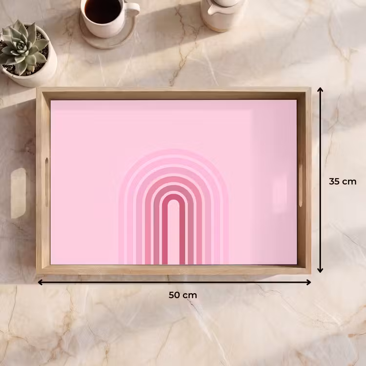 Dienblad - Regenboog - Roze - Abstract - Modern - Minimalistisch — 9
