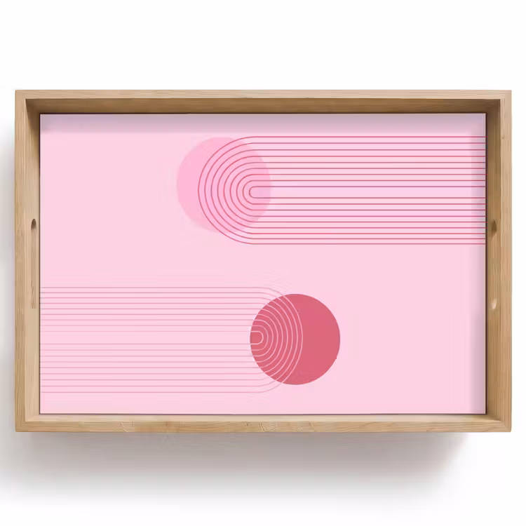 Dienblad - Vormen - Lijnen - Minimalistisch - Roze — 1