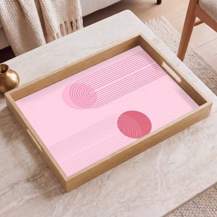 Dienblad - Vormen - Lijnen - Minimalistisch - Roze — 2