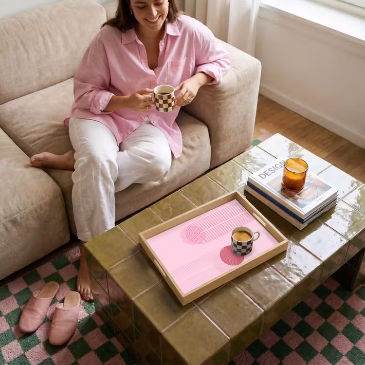 Dienblad - Vormen - Lijnen - Minimalistisch - Roze — 6
