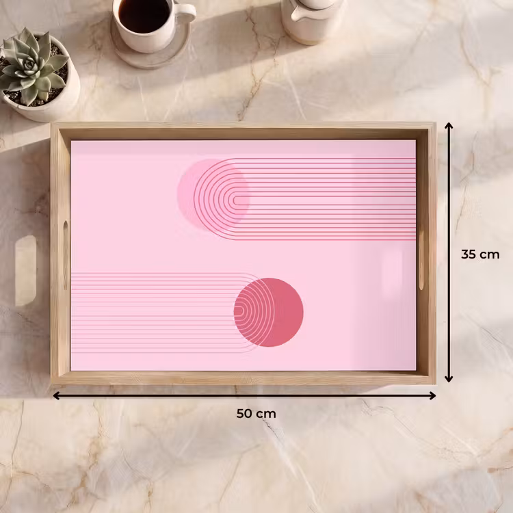 Dienblad - Vormen - Lijnen - Minimalistisch - Roze — 9