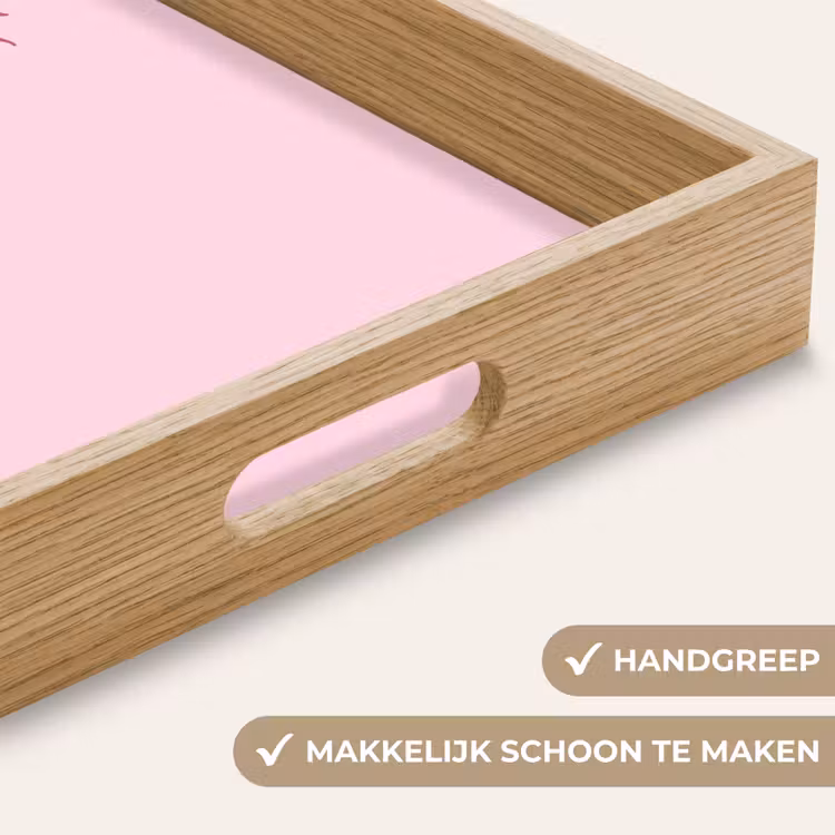 Dienblad - Vrouw - Schelp - Kunst - Lijntekening - Roze — 5