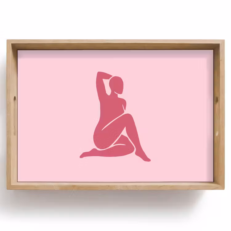 Dienblad - Vrouw - Silhouet - Abstract - Modern - Roze — 1