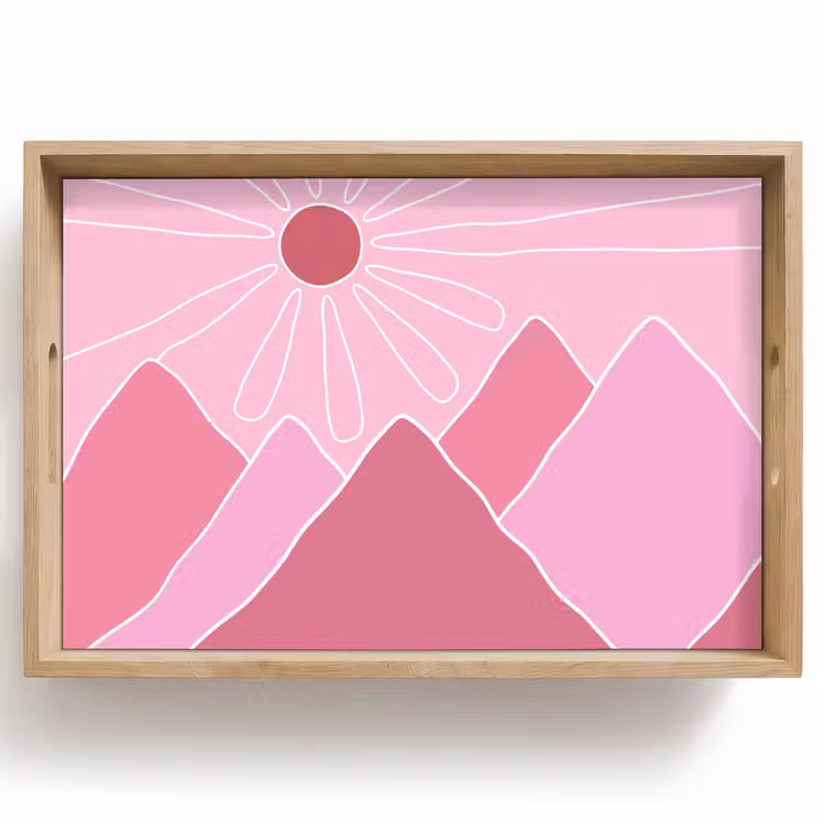 Dienblad - Zon - Bergen - Natuur - Abstract - Roze — 1