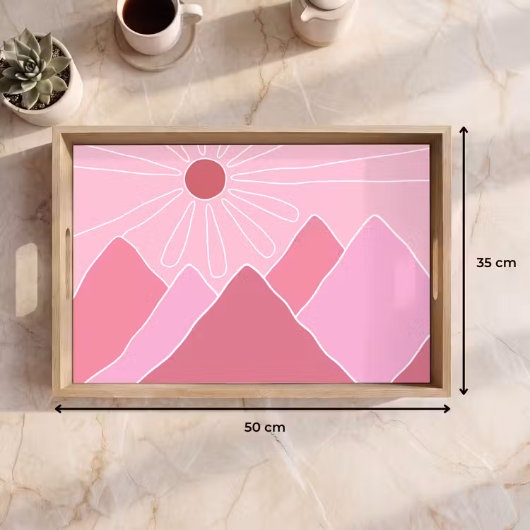 Dienblad - Zon - Bergen - Natuur - Abstract - Roze — 9