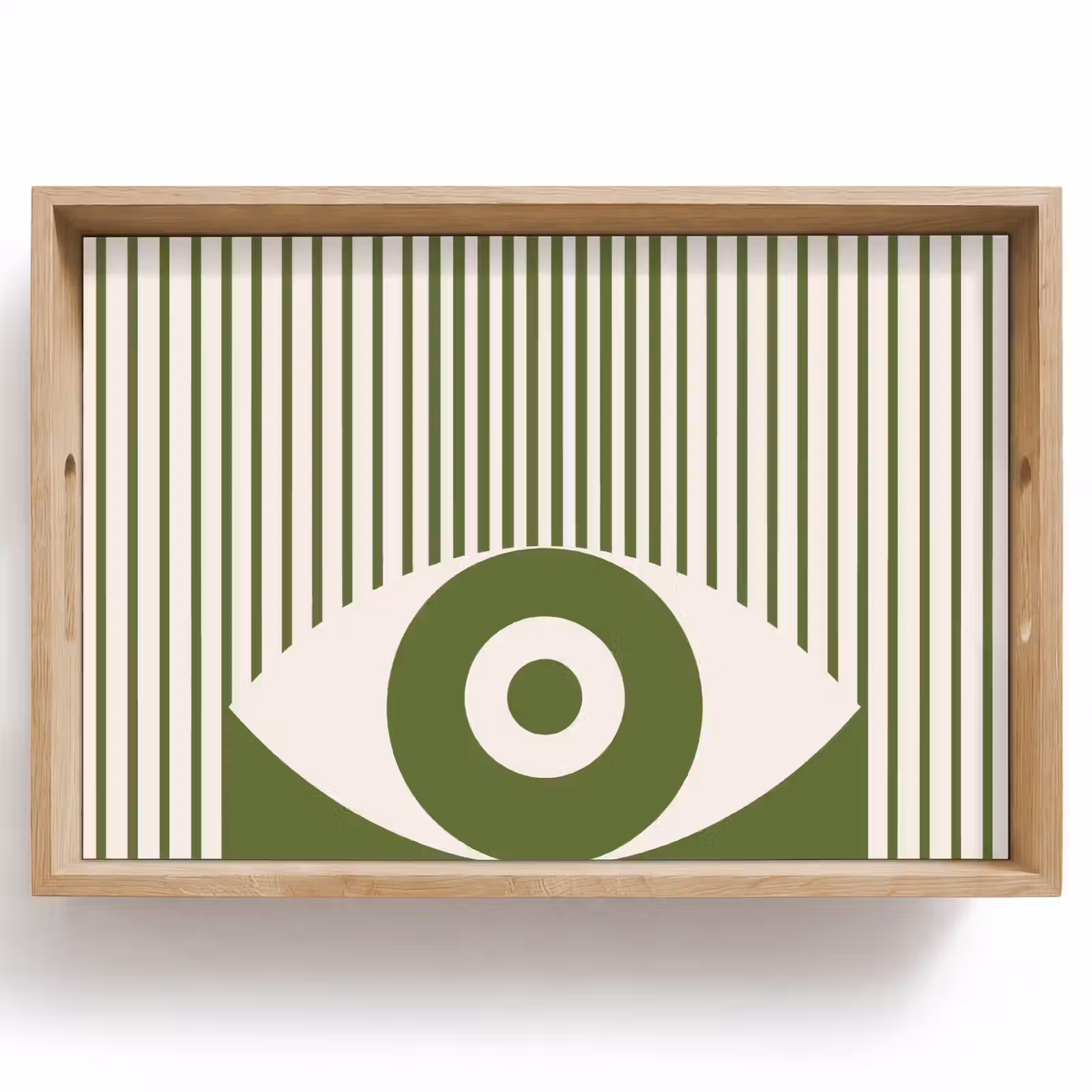 Dienblad - Abstract - Oog - Strepen - Modern - Groen — 1