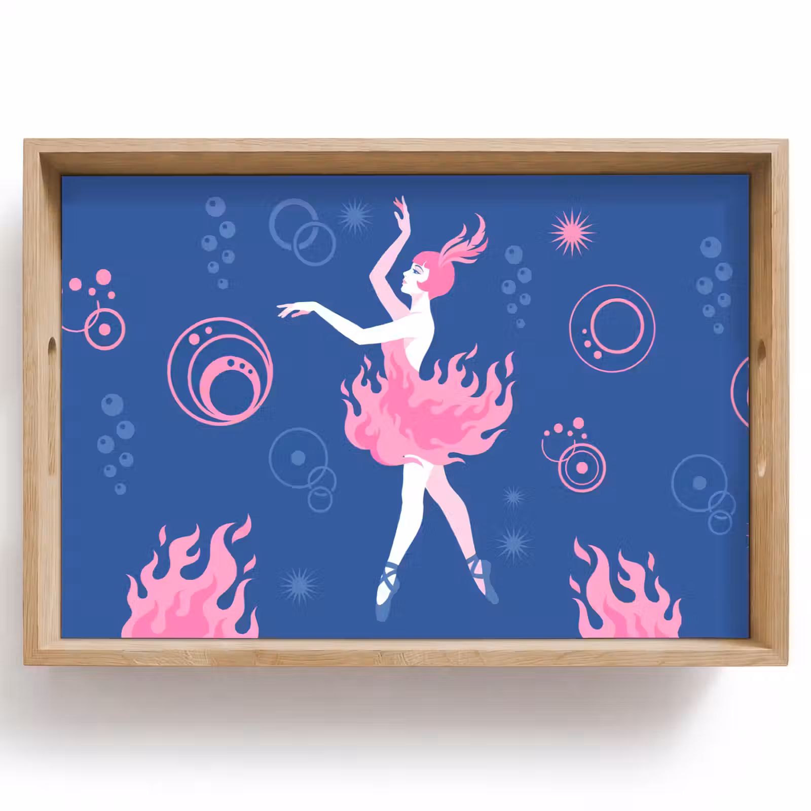 Dienblad - Danseres - Vlammenrok - Abstract - Roze - Blauw — 1