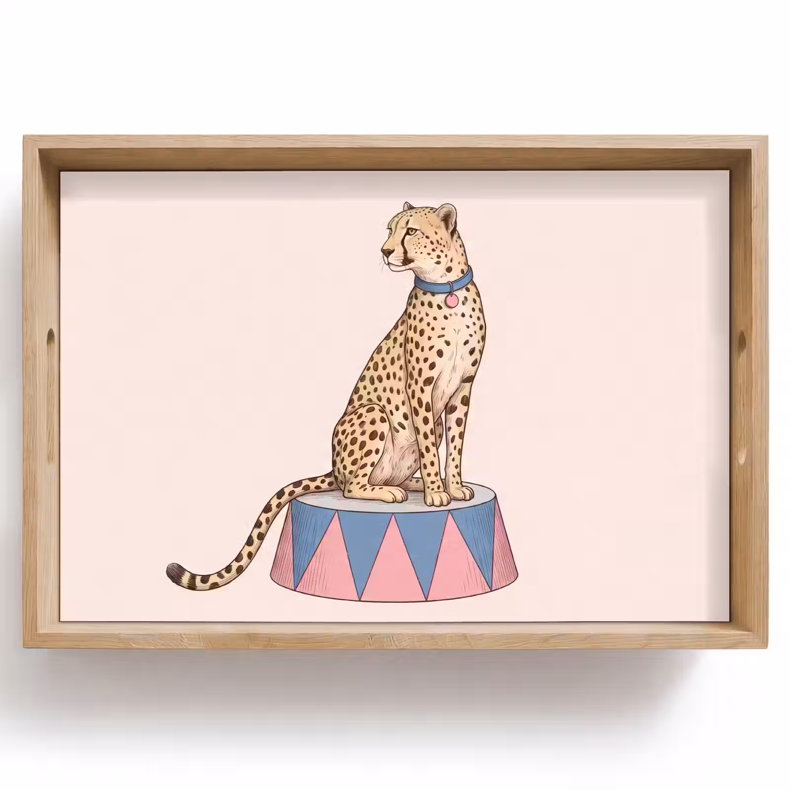 Dienblad - Dieren - Circus - Illustratie - Vintage - Roze — 1