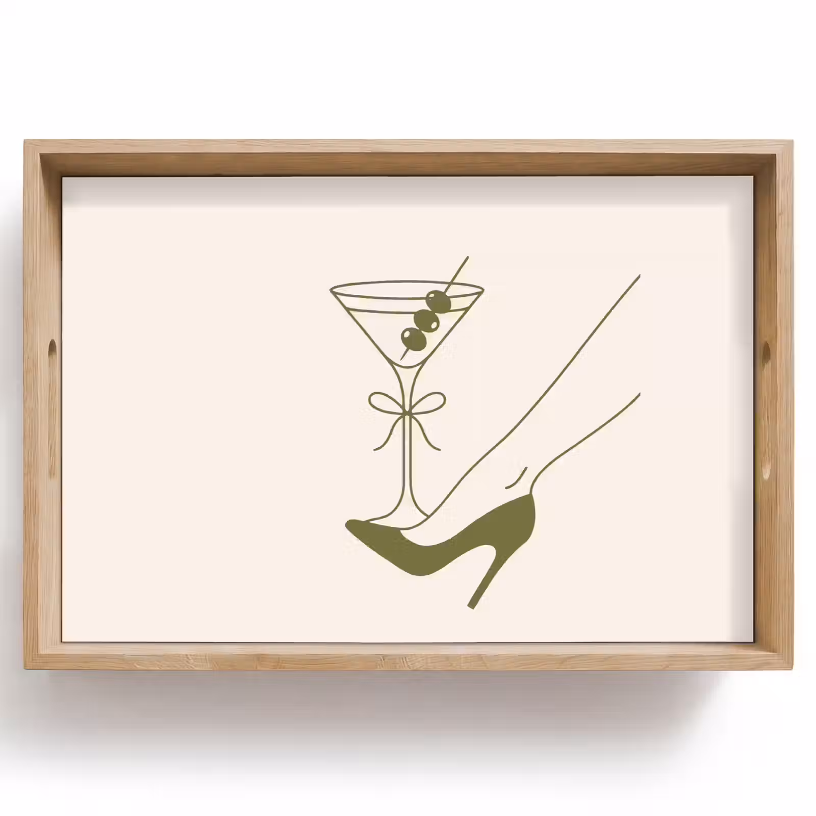 Dienblad - Drank - Martini - Hoge hak - Mode - Groen — 1