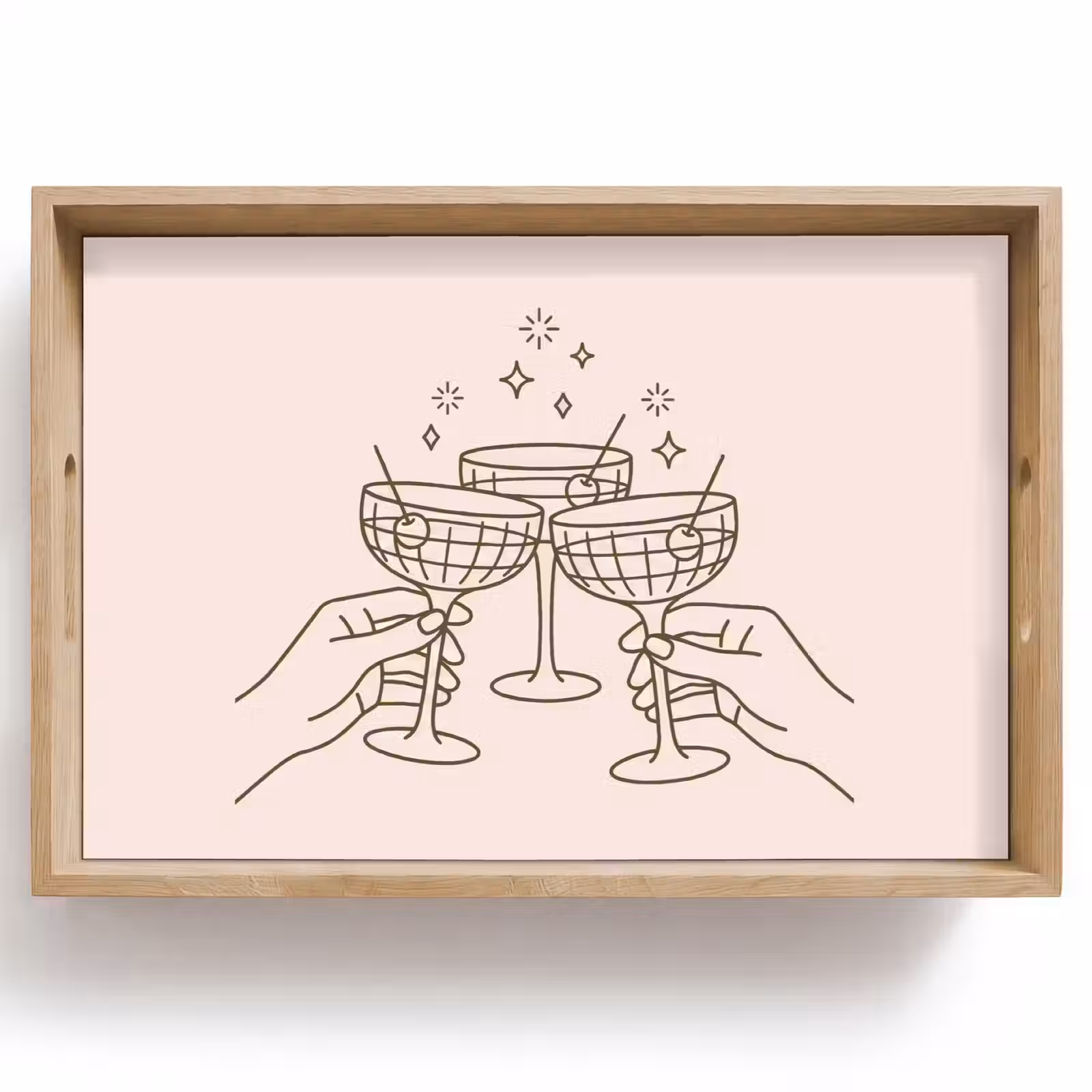 Dienblad - Drankjes - Feest - Proosten - Minimalistisch - Groen — 1
