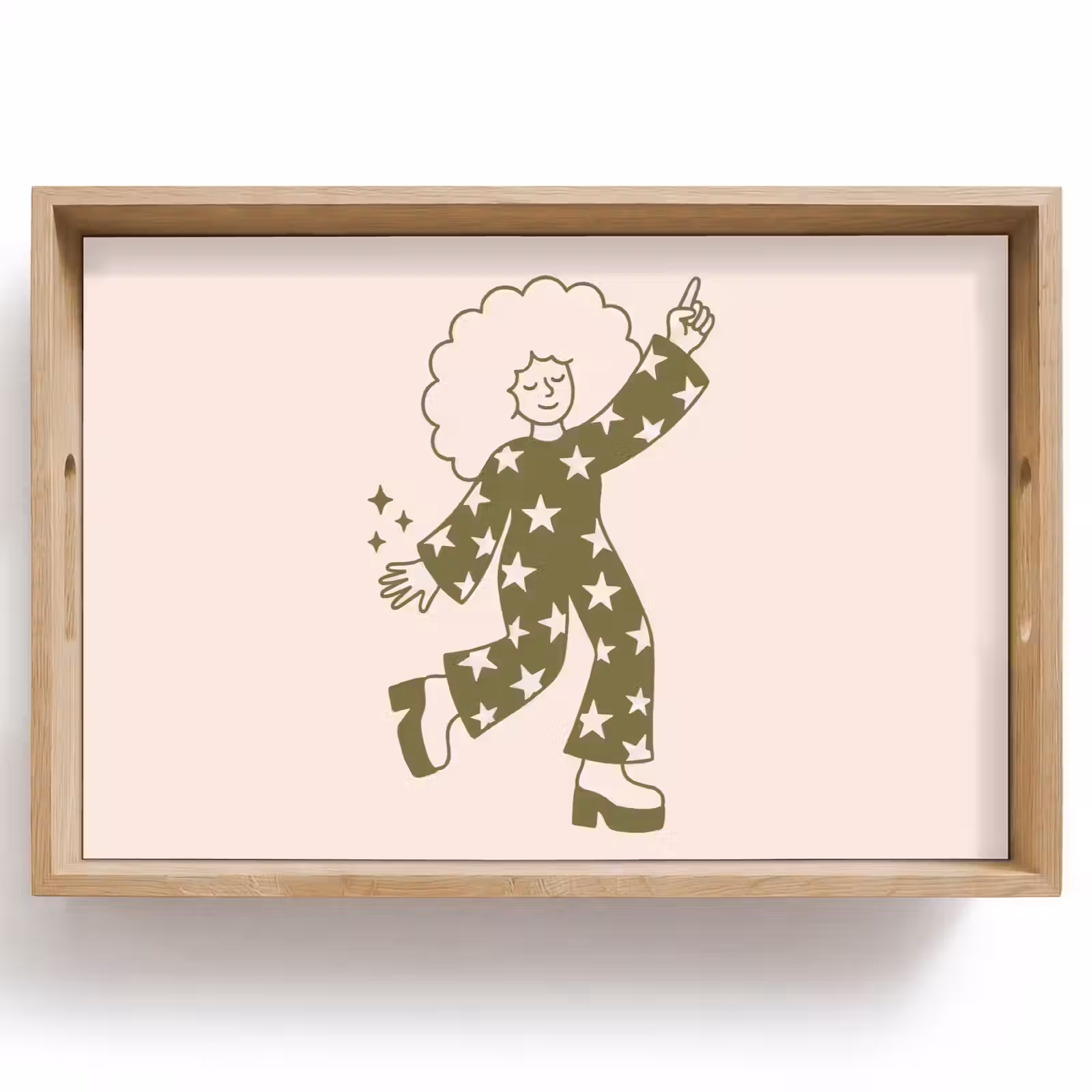 Dienblad - Mensen - Dansend - Feest - Vintage - Groen — 1