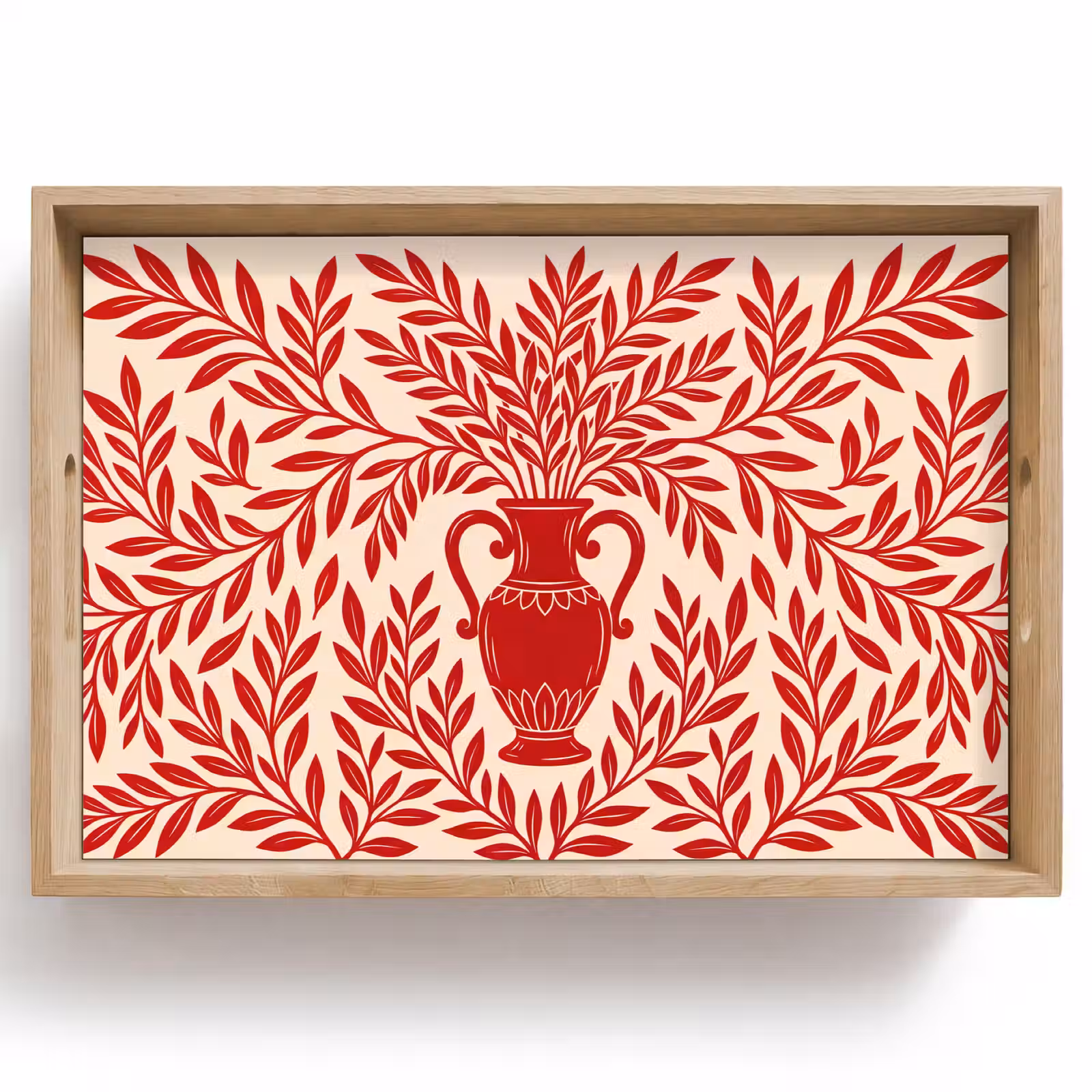 Dienblad - Vaas - Planten - Decoratie - Abstract - Rood — 1