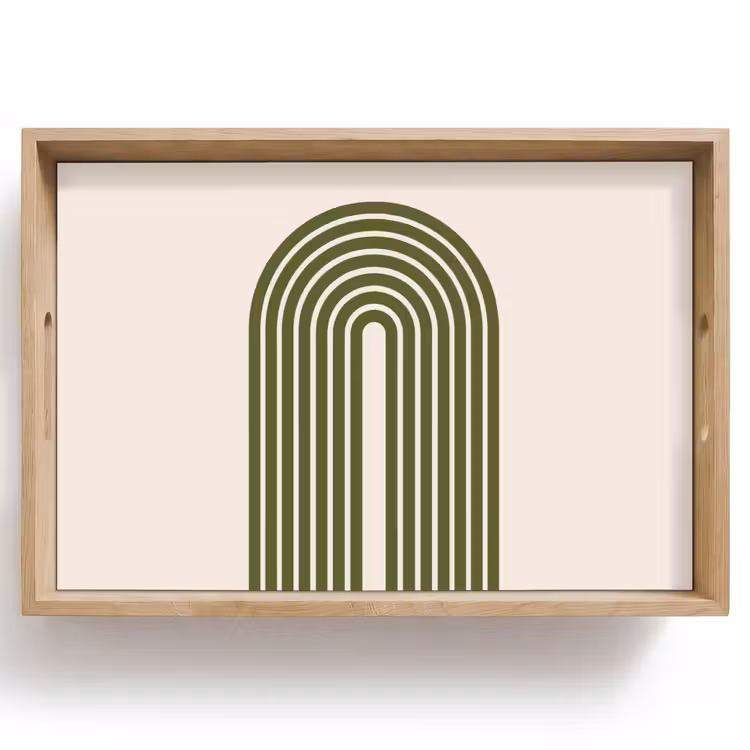 Dienblad - Abstract - Bogen - Modern - Groen - Kunst — 1