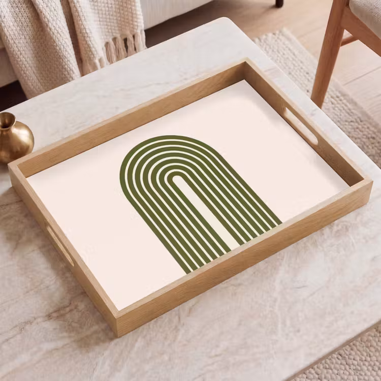 Dienblad - Abstract - Bogen - Modern - Groen - Kunst — 2