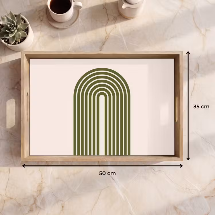 Dienblad - Abstract - Bogen - Modern - Groen - Kunst — 9