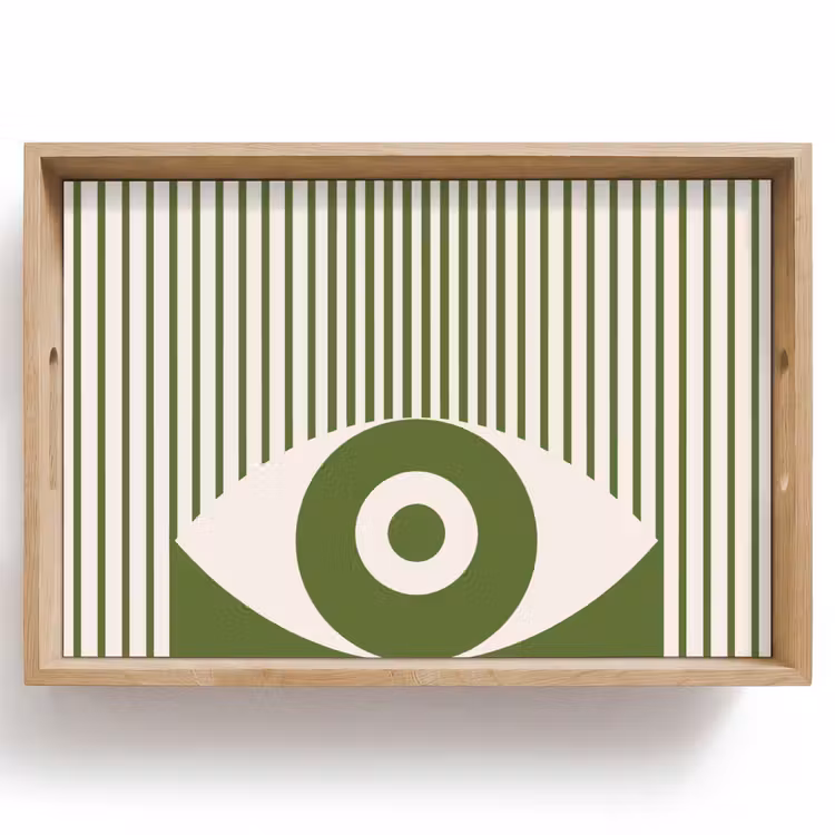 Dienblad - Abstract - Oog - Strepen - Modern - Groen — 1