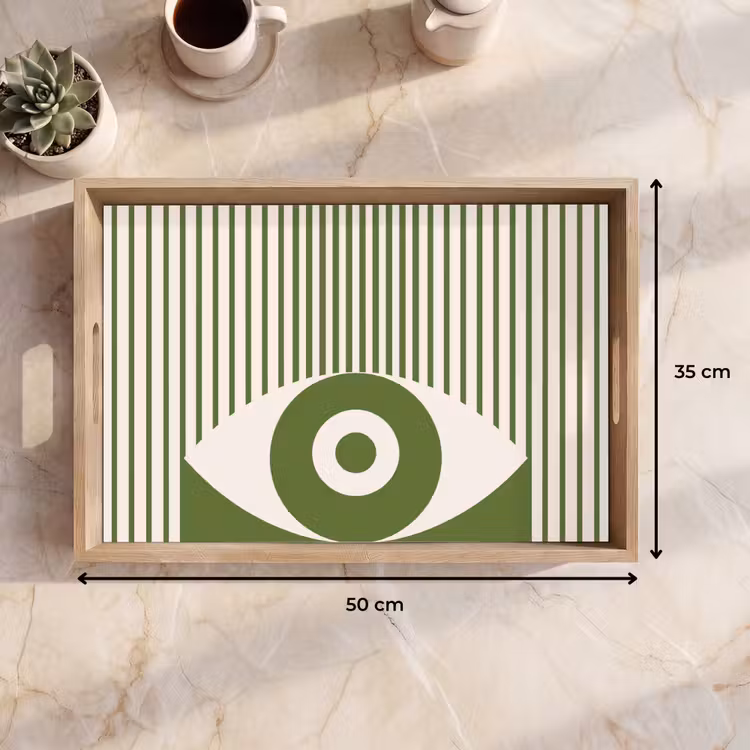 Dienblad - Abstract - Oog - Strepen - Modern - Groen — 9