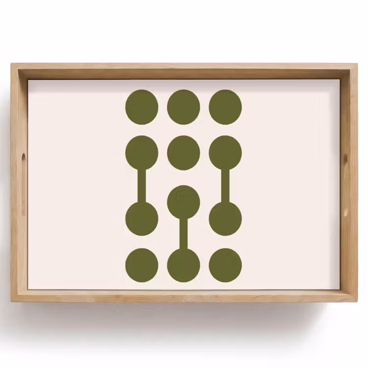 Dienblad - Cirkels - Geometrisch - Abstract - Modern - Groen — 1
