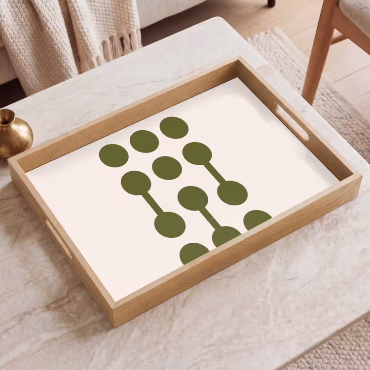 Dienblad - Cirkels - Geometrisch - Abstract - Modern - Groen — 2