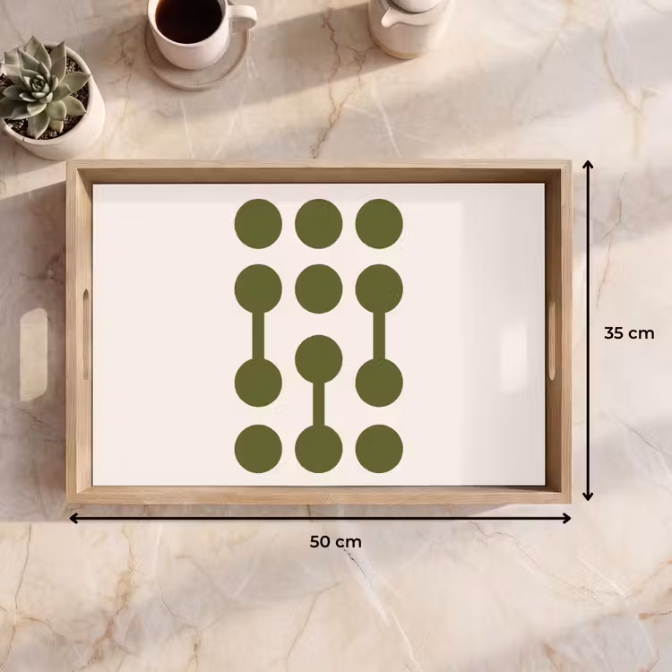 Dienblad - Cirkels - Geometrisch - Abstract - Modern - Groen — 9