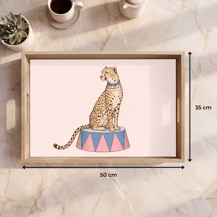 Dienblad - Dieren - Circus - Illustratie - Vintage - Roze — 9