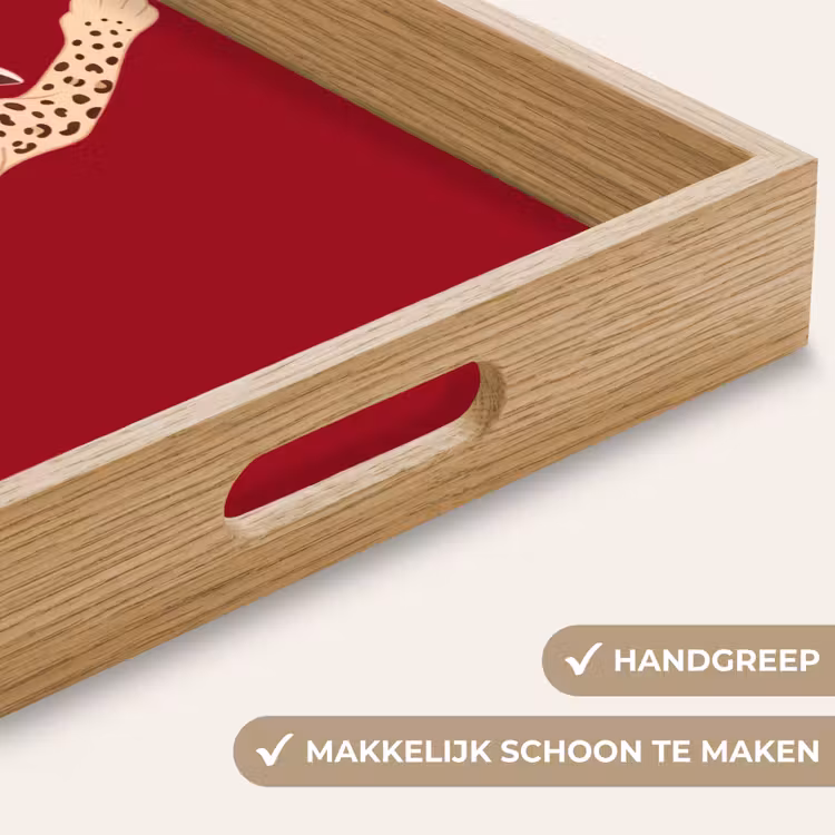Dienblad - Dieren - Luipaard - Abstract - Rood - Modern — 5